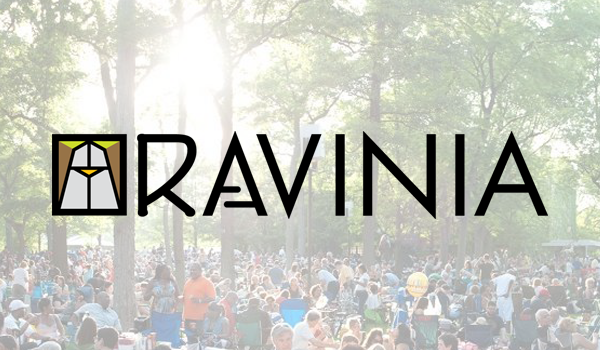 Photo of a crowd at Ravinia Festival with the Ravinia logo overlayed.